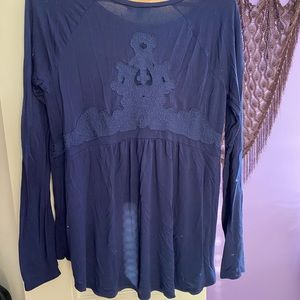 knit blouse with back detail